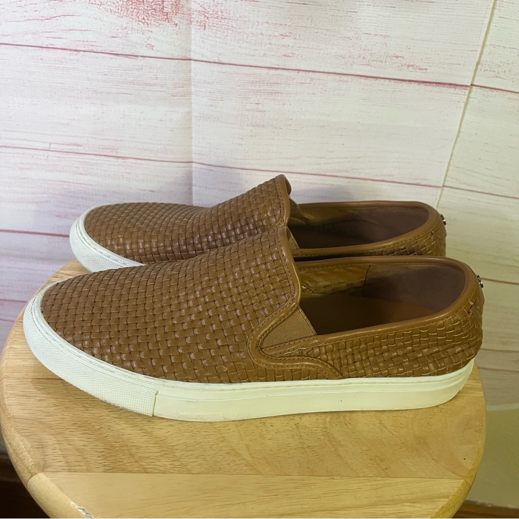 J/Slides Nyc Justine Woven Whiskey Platform Slip On Sneaker Shoes Size 10